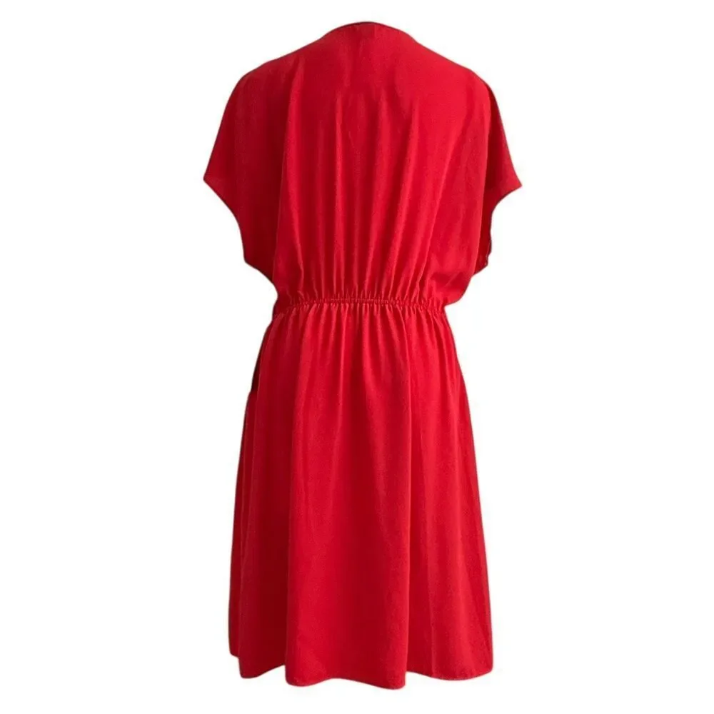 Halogen Red Elastic Waist Dress w/ Pockets - Picture 4 of 10
